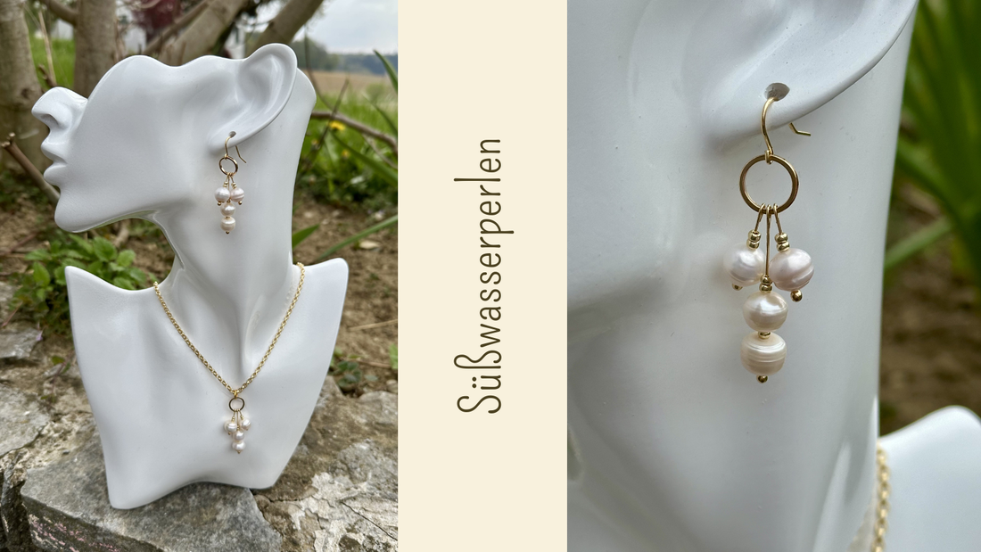 Eleganz in Gold mit Süßwasserperlen - eine besondere Kundenanfertigung