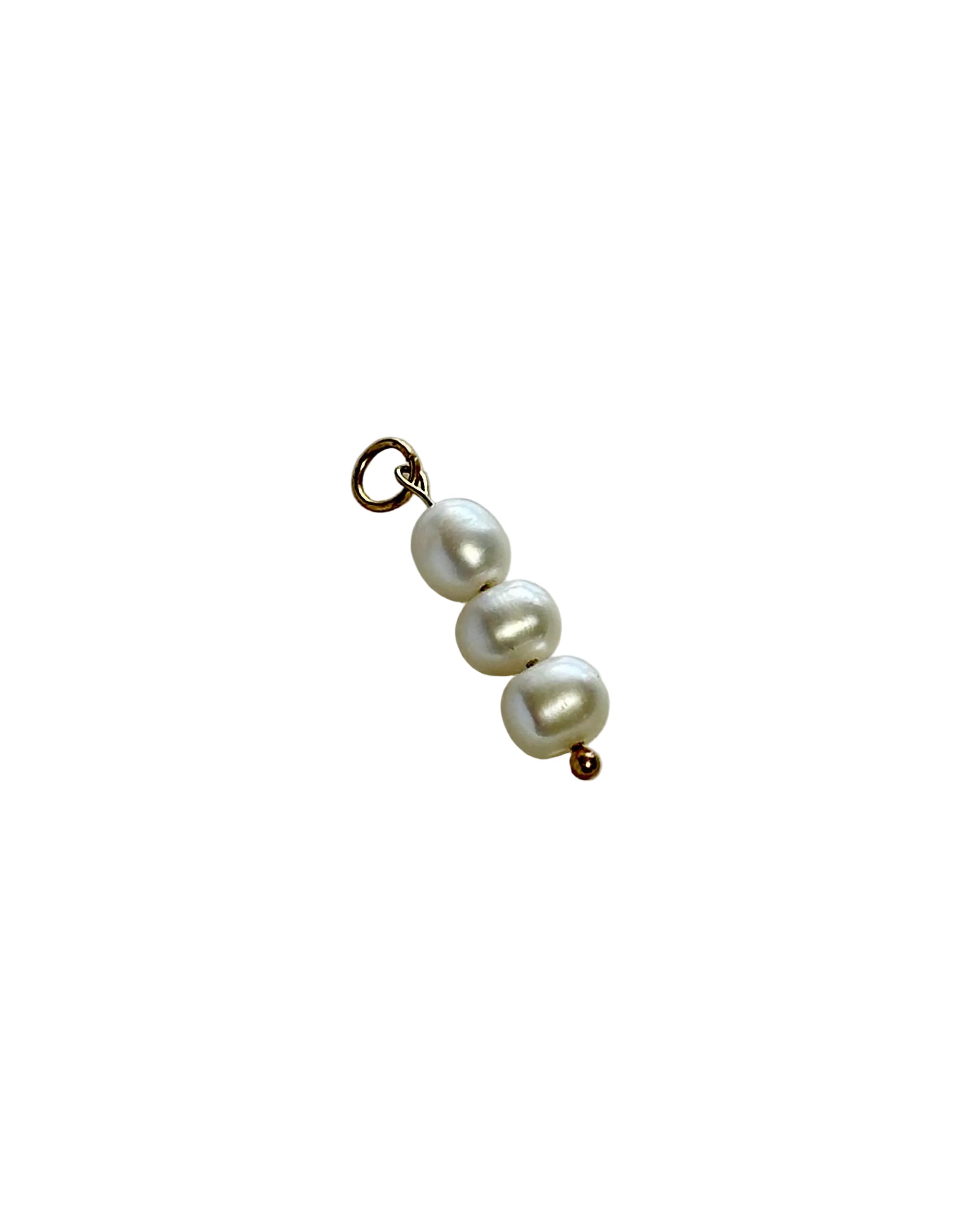 Charm "3er Süßwasserperle" gold/silber