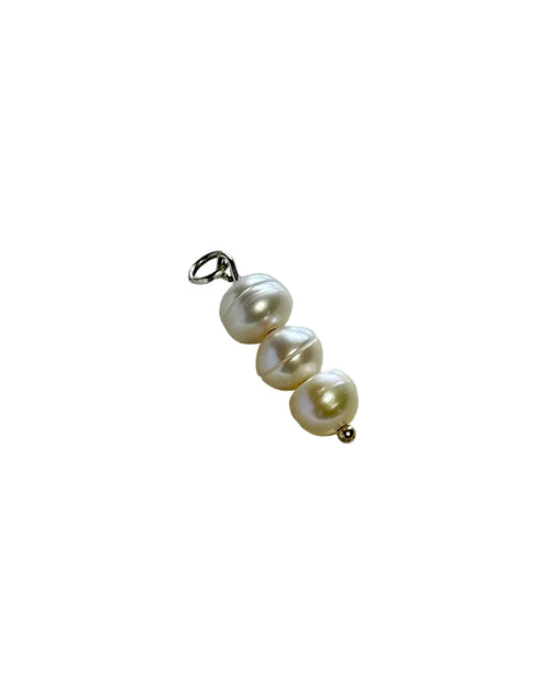 Charm "3er Süßwasserperle" gold/silber