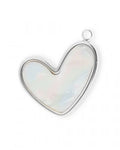 Charm „Herz pearl white“ silber/gold