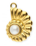 Charm „Muschelperle“ gold/silber