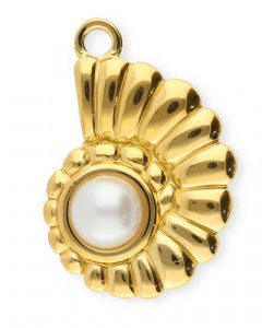 Charm „Muschelperle“ gold/silber